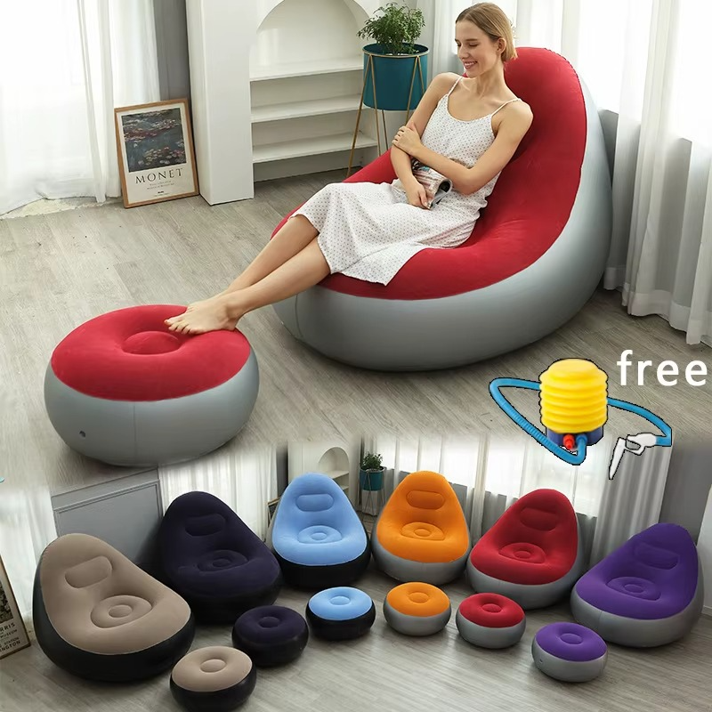 Fauteuil Gonflable avec Repose-Pieds – Confort et Style