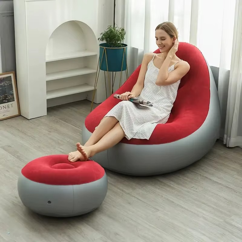 Fauteuil Gonflable avec Repose-Pieds – Confort et Style
