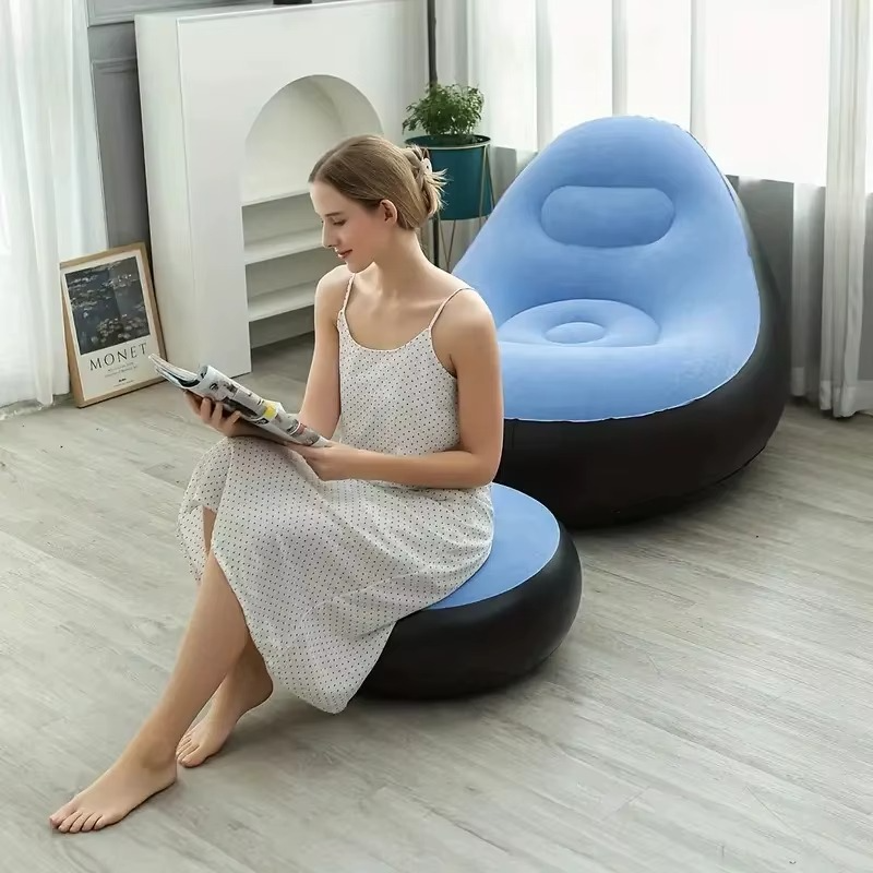 Fauteuil Gonflable avec Repose-Pieds – Confort et Style