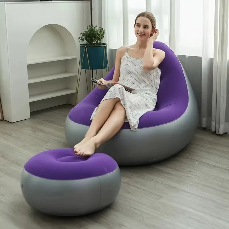 Fauteuil Gonflable avec Repose-Pieds – Confort et Style
