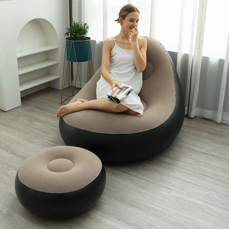 Fauteuil Gonflable avec Repose-Pieds – Confort et Style