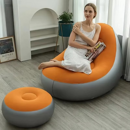 Fauteuil Gonflable avec Repose-Pieds – Confort et Style