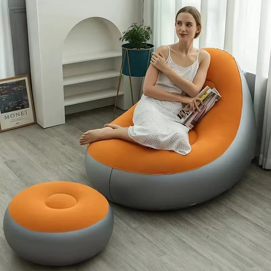 Fauteuil Gonflable avec Repose-Pieds – Confort et Style